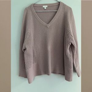 Garnet Hill Over-Sized V-Neck Cashmere Sweater Size Large